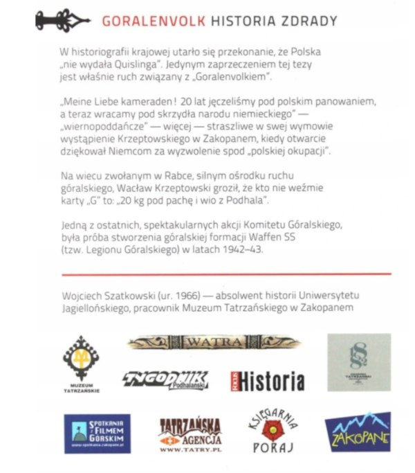 Goralenvolk historia zdrady Wojciech Szatkowski Goralenvolk historia zdrady Wojciech Szatkowski